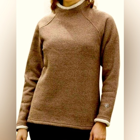 Kuhl Sweaters - KUHL Womens Alfpaca Fleece Gray Brown tan pullover Sweater Size M
